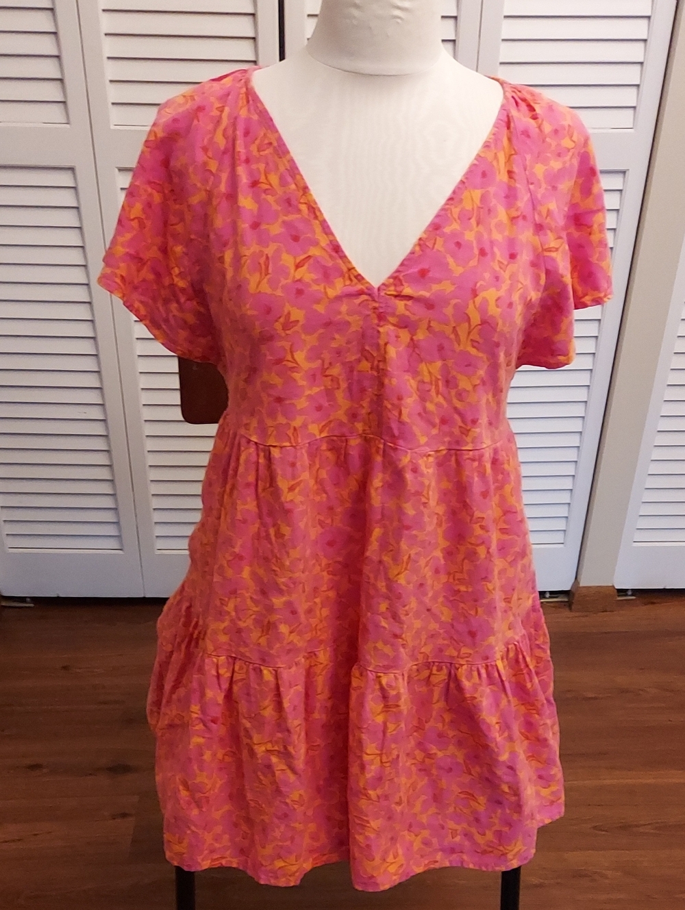 Floral Linen Dress W/Pockets